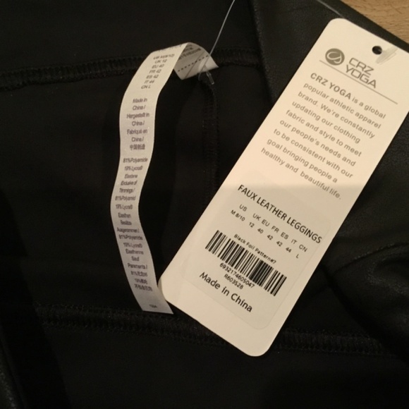 NWT CRZ YOGA Butterluxe Matte Faux Leather Leggings Size Medium - Picture 6 of 7